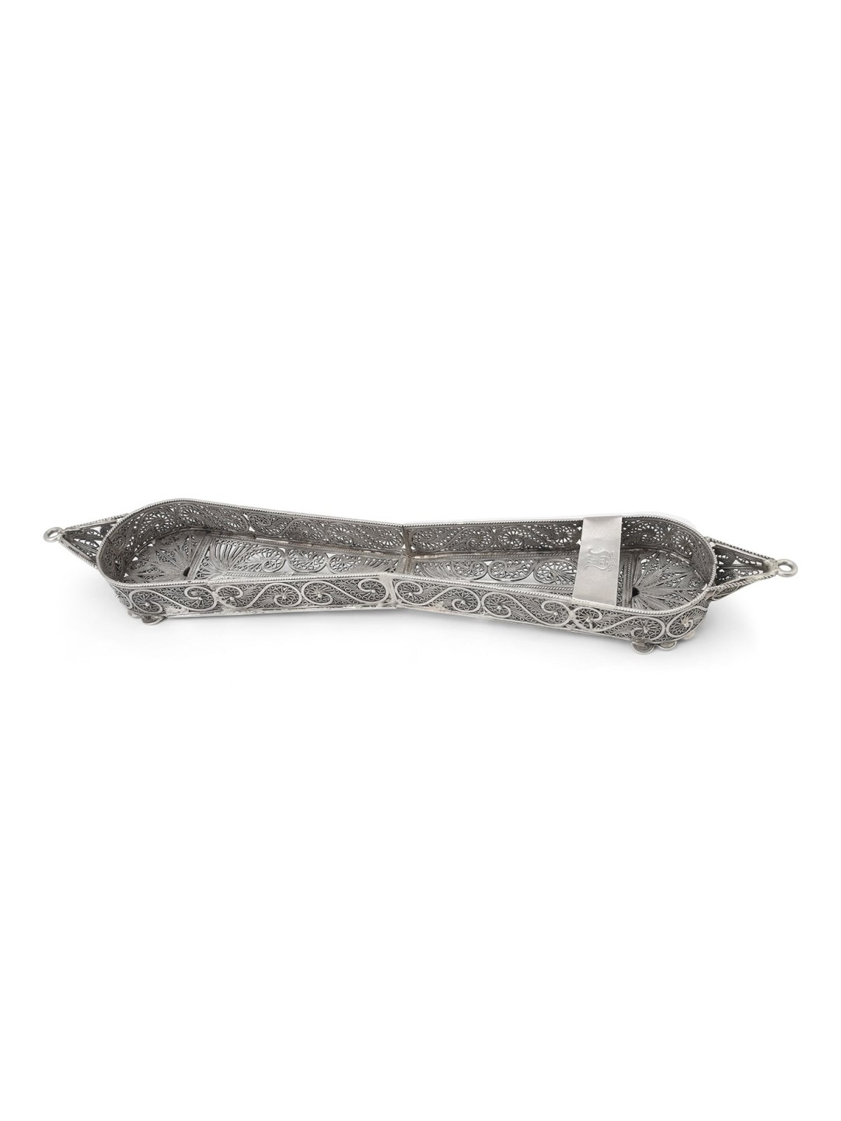 Shoham Yemenite Art Handcrafted Long Sterling Silver Mezuzah Case with